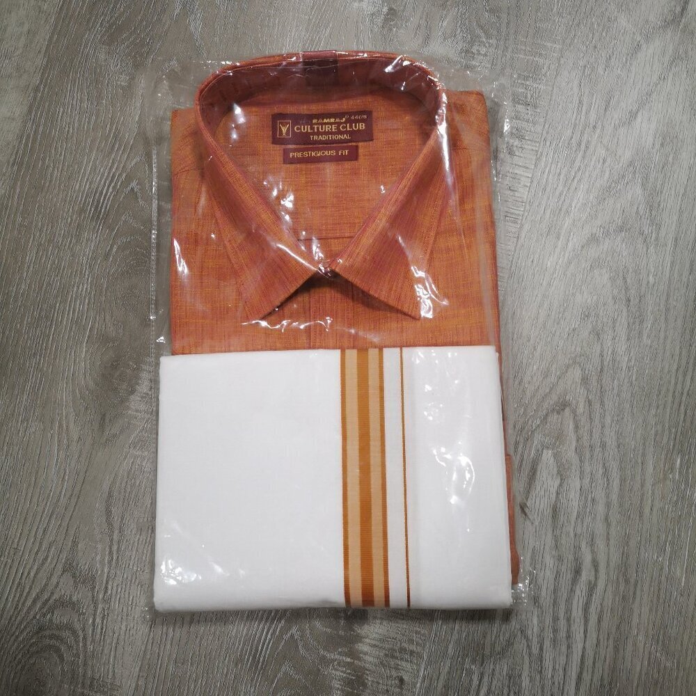 New Ramraj Culture Club Set Made in India Men's Size 44cm Dhoti & Shirt Set
